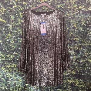 Steve Madden Silver Sequin Dress - Lined